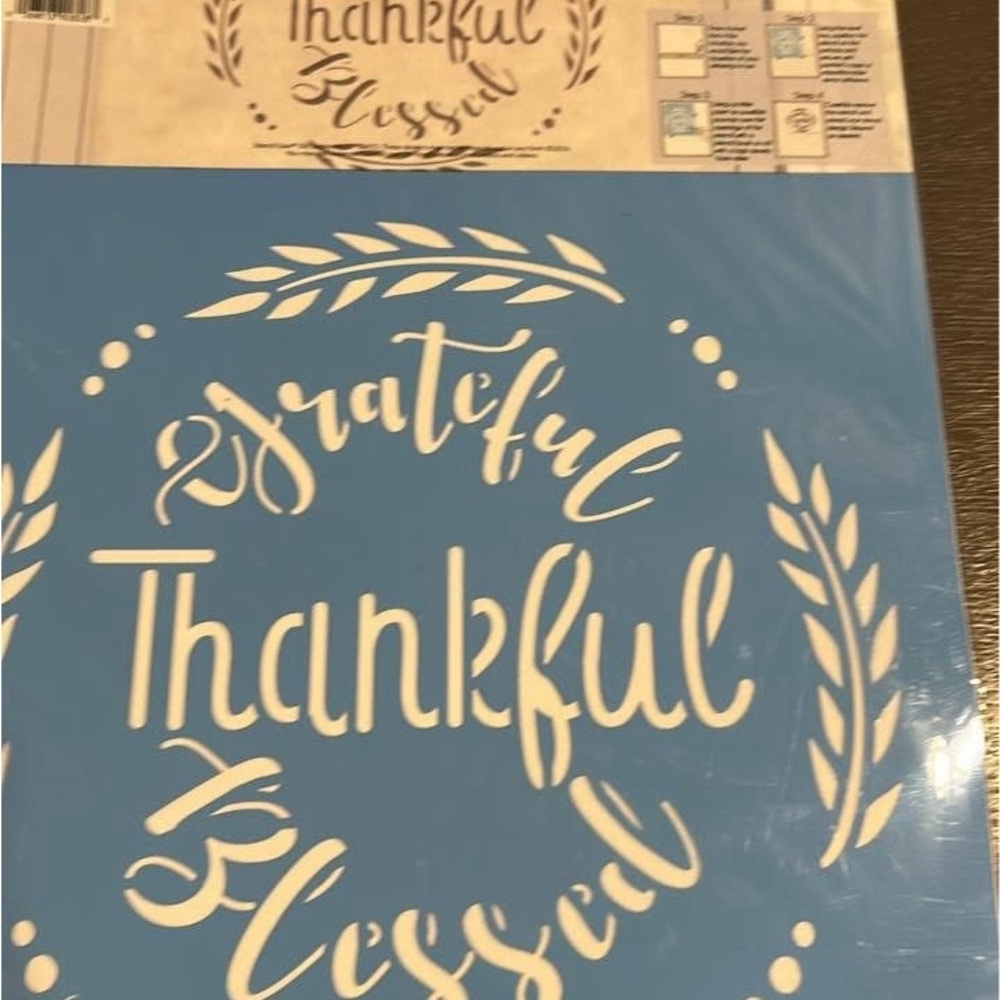 Grateful Thankful Blessed Stencil